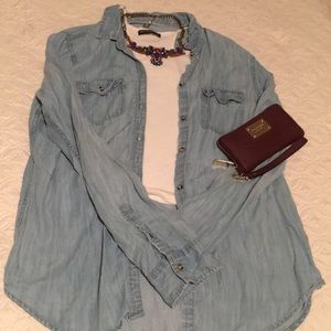 Oversized denim button up